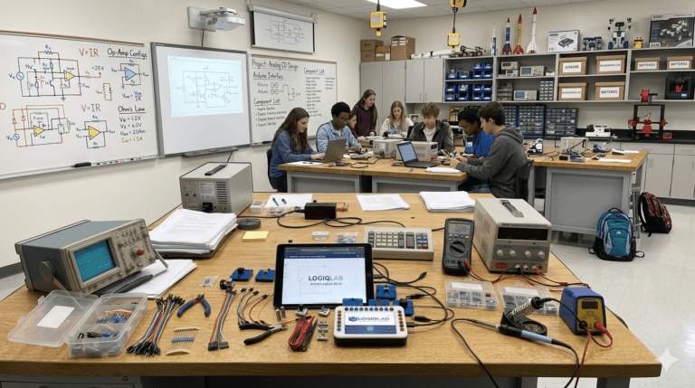 Education leader visiting a hands-on STEM classroom